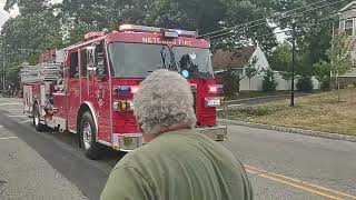 Netcong NJ fire company tower 1 and engine 2871 leaving Roxbury fire dual wet down [upl. by Slinkman99]