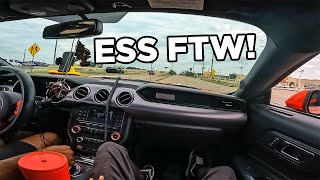 Full throttle first drive gets sketchy in 700hp ESS Supercharged Mustang GT REACTION [upl. by Gipsy]