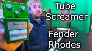 Tube Screamer on a Fender Rhodes  Overdrive FX Pedal [upl. by Vasily]