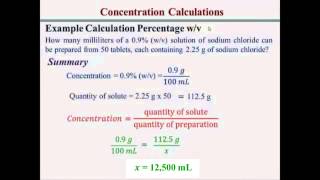 Percentage Concentration Calculations [upl. by Irehj]