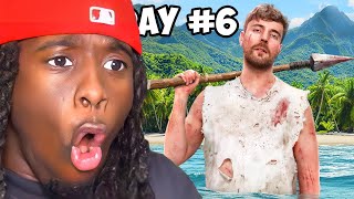 Kai Cenat Reacts to MrBeast 7 Days Stranded On An Island [upl. by Joash464]