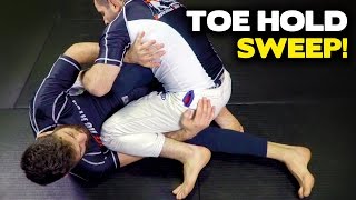 Toe Hold From Half Guard Sweep  BJJ [upl. by Notsgnal]