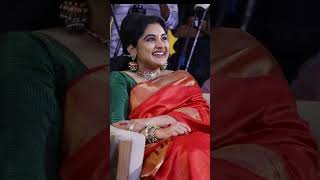 Actress Nivetha Thomas Red saree look Exclusive Visuals Beautiful smile lateststills Ytshorts [upl. by Neehahs]