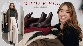 HUGE Madewell Fall Try On Haul 18 New Pieces Boots Coats Sweaters Bags amp More Discount Code [upl. by Htelimay]