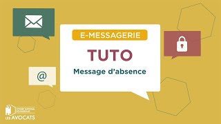 eMessagerie Tutoriel Comment créer un message dabsence [upl. by Dicky462]