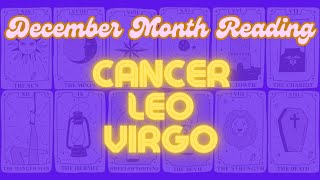 DECEMBER MONTH TAROT READING  CancerLeoVirgo [upl. by Jezabel]