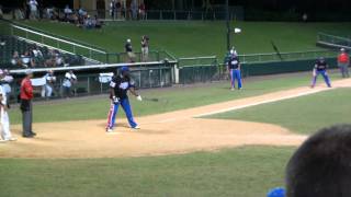 2010 USSSA Mens Major World Series  FBIs Bowser hits a bomb off the scoreboard [upl. by Ennaeerb]