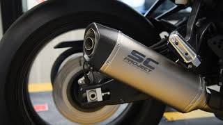 SCProject SC1S muffler for Yamaha MT07  Tracer 700  Euro5 Approved [upl. by Farrel]