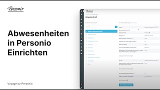 Abwesenheiten in Personio Einrichten [upl. by Sinnej]