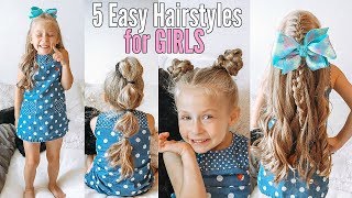 5 Easy Hairstyles for Girls  Back To School Hair Ideas for Little Girls [upl. by Oletha105]