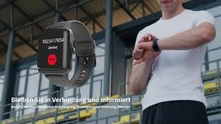 GRV Smartwatch für Damen Herren Fitnessuhr mit HerzfrequenzmessungSchrittzählerSchlafmonitor9 Tra [upl. by Valentin]