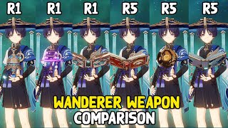 Wanderer Weapon SHOWCASE  Which one has THE BEST VALUE Genshin Impact [upl. by Adnana]