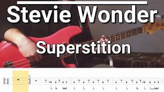 Stevie Wonder  Superstition Bass Cover TABS [upl. by Celesta]