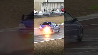 Screaming Mitsubishi Lancer Evo IX having fun on wet track shorts [upl. by Ahcsropal]