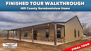 Hill County FINISHED BARNDOMINIUM HOME TOUR WALKTHROUGH  Texas Best Construction [upl. by Dylana144]