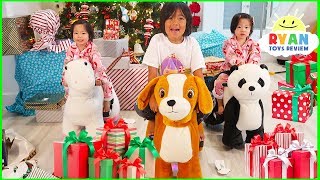 Christmas Morning Opening Presents 2018 Surprise Toys with Ryan ToysReview [upl. by Enida]