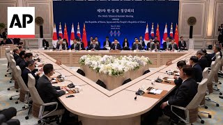 Leaders of South Korea China and Japan meet for trilateral meeting in Seoul [upl. by Azarria504]