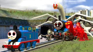 Building a Thomas Train Chased By Cursed Thomas Thomas Eater and New Monster Friends in Garrys Mod [upl. by Etterraj]