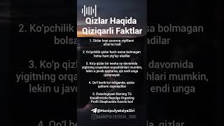 Qizlar Haqida qiziqarli Faktlar Psixologiya manipulyatsiya qorapsixologiya [upl. by Notniuqal426]