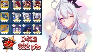 Honkai Impact 3 ExAbyss RL D492  Assaka 822 pts  HoFiS0 HoTrS0 HoOSS0 Entropy SS [upl. by Amaral]