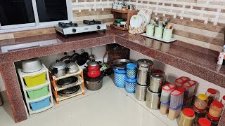 Non Modular Kitchen Organization Ideas Small Kitchen Organization ideasMY kitchen Tour [upl. by Bevash212]