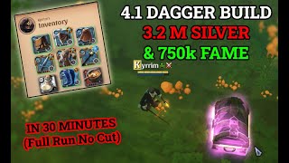 32M Profit Wtih 41 Dagger In Less than 30 Min  Full Run  Solo Static Dungeon Albion Online [upl. by Wootten]