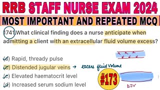 RRB STAFF NURSE EXAM PREPARATION  RRB STAFF NURSE PREVIOUS YEAR EXAM MCQ  MCQ FOR NORCET [upl. by Aisek]