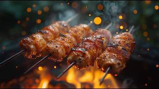 Serbian Chefs BaconWrapped Chicken Skewers 🍗  Bushcraft Cooking ASMR 🌳 [upl. by Malan209]