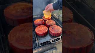 MASSIVE Smoked Fried Bologna Sandwich  Over The Fire Cooking by Derek Wolf [upl. by Glenna295]