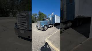 Biggest stacks on semi I’ve ever seen Freightliner pulling dryvan waterford Wisconsin shorts [upl. by Ydok]