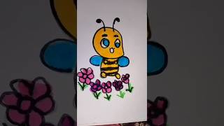 Bee 🐝🐝 easy cartoon drawing 😁😁😁😁 [upl. by Hildagard]