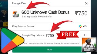 Free 600 UC in BGMI  Google Play Free Redeem Code  Free UC App BGMI  How to Get Free UC in BGMI [upl. by Mercie]