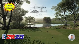 PGA Tour 2K23  Airrington Farms Tour  Course Showcase with Flyover [upl. by Matthei712]