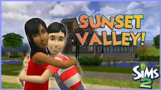 SUNSET VALLEY BUT IN SIMS 2  Sims 2 Custom Hood [upl. by Yddeg]