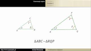 Podobieństwo trójkątów  sposób zapisu [upl. by Licastro]