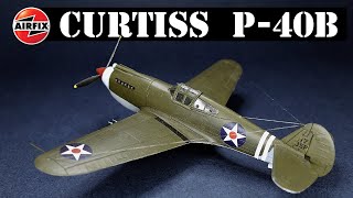 Airfix 172 scale Curtiss P40B Warhawk Brush Painted [upl. by Azitram]