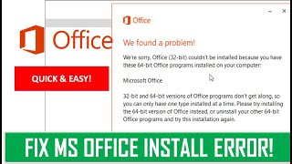 How To Fix MS Office 2016 Installation Error We Found A Problem [upl. by Matheson]