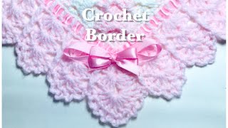 Easy Crochet border for any crochet or knit baby blanket 133 [upl. by Eiralav]