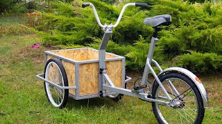 Building a DIY ThreeWheel Cargo Bike from a Bicycle Trailer Conversion [upl. by Nishi730]