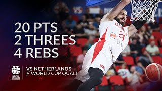 Tornike Shengelia 20 pts 2 threes 4 rebs vs Netherlands World Cup Quali [upl. by Enyr362]