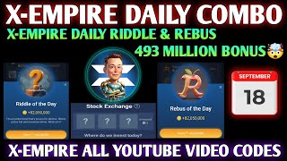 18 Sept X Empire Daily Investment Funds  X Empire Daily Combo Today  Riddle and Rebus of the day [upl. by Neda]