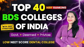 Top 40 BDS Colleges in India with Fee Structure  Admission in Best Dental Colleges in India 2024 [upl. by Eastlake]