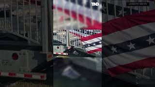 Trump rally aftermath Bloodstained bleachers photographed at deadly shooting [upl. by Gnuoy951]