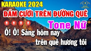 Đám Cưới Trên Đường Quê Karaoke Tone Nữ  Dm  Nhạc Sống Dễ Hát  Trọng Hiếu [upl. by Daeriam]