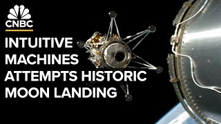 Watch Intuitive Machines attempt first US moon landing in over 50 years — 2222024 [upl. by Adelaja]