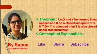 Boundedness of LT implies closed linear transformation  by Sapna billionaireicon3311 [upl. by Aninotna]