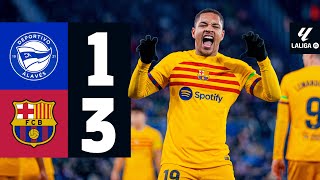 ALAVES 1 vs 3 FC BARCELONA  LALIGA 202324 MD23 [upl. by Akirre]