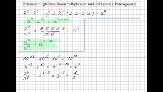 Potenzen mit gleichen Basen multiplizieren und dividieren [upl. by Dunkin]