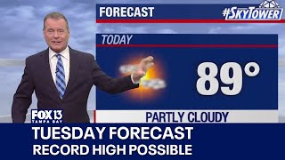 Tampa weather  Possible record high Tuesday [upl. by Mendelsohn741]