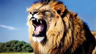 Lions roaring and growling  Hear a lion ROAR  Lions in nature in 4K [upl. by Atinnek552]